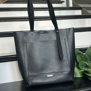 Rebecca Minkoff Genuine Leather Shoulder Tote Adjustable Snap Closure Spacious